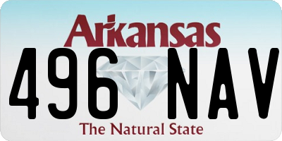 AR license plate 496NAV