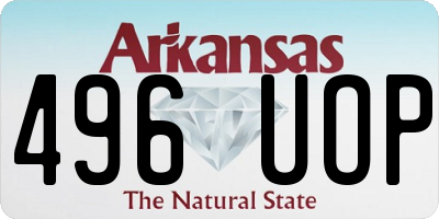 AR license plate 496UOP