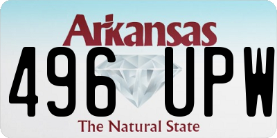 AR license plate 496UPW
