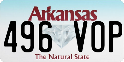 AR license plate 496VOP