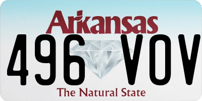AR license plate 496VOV