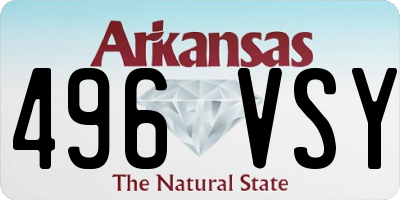 AR license plate 496VSY