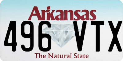 AR license plate 496VTX