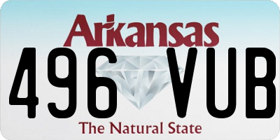 AR license plate 496VUB