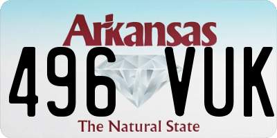 AR license plate 496VUK
