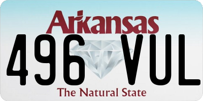 AR license plate 496VUL