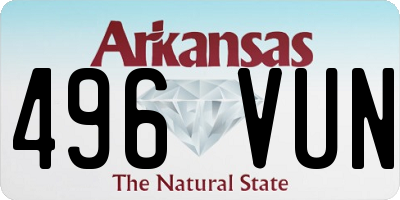 AR license plate 496VUN