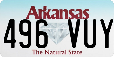 AR license plate 496VUY