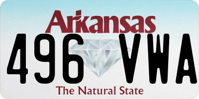 AR license plate 496VWA