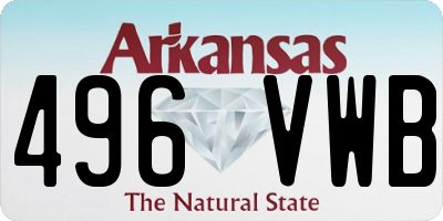 AR license plate 496VWB