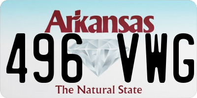 AR license plate 496VWG