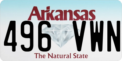AR license plate 496VWN
