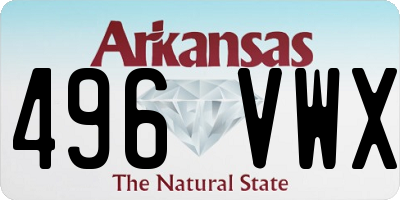 AR license plate 496VWX