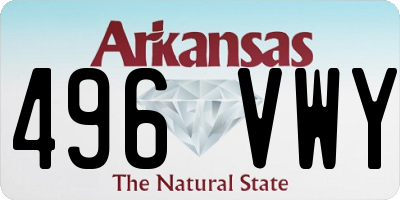 AR license plate 496VWY