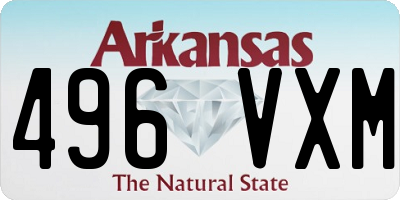 AR license plate 496VXM