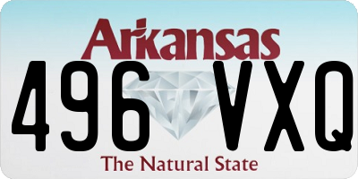 AR license plate 496VXQ