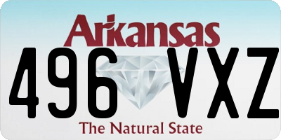 AR license plate 496VXZ