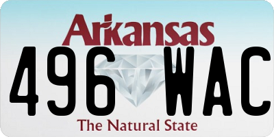 AR license plate 496WAC