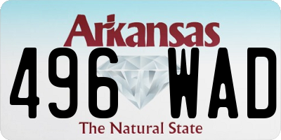 AR license plate 496WAD