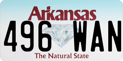 AR license plate 496WAN