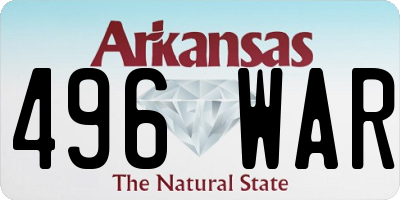 AR license plate 496WAR