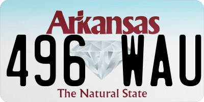 AR license plate 496WAU
