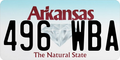 AR license plate 496WBA
