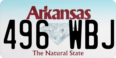 AR license plate 496WBJ