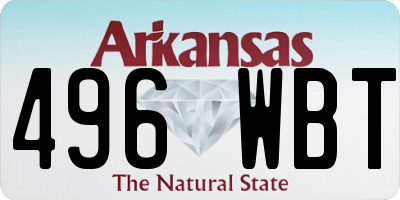 AR license plate 496WBT