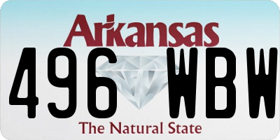 AR license plate 496WBW