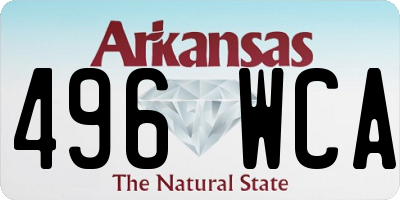 AR license plate 496WCA