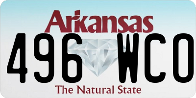 AR license plate 496WCO