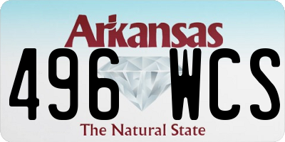 AR license plate 496WCS
