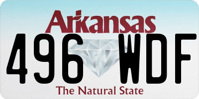 AR license plate 496WDF