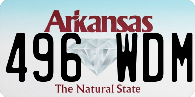 AR license plate 496WDM