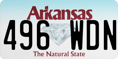 AR license plate 496WDN