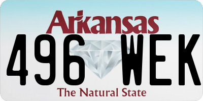 AR license plate 496WEK