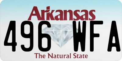 AR license plate 496WFA