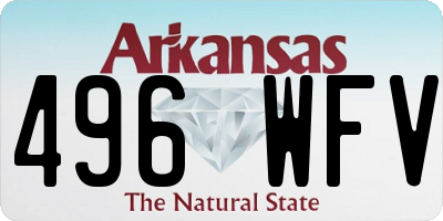 AR license plate 496WFV