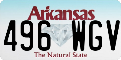 AR license plate 496WGV