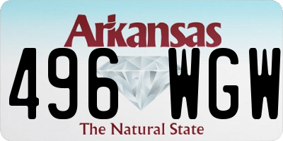 AR license plate 496WGW