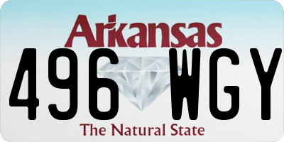 AR license plate 496WGY
