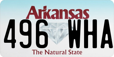 AR license plate 496WHA