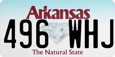 AR license plate 496WHJ