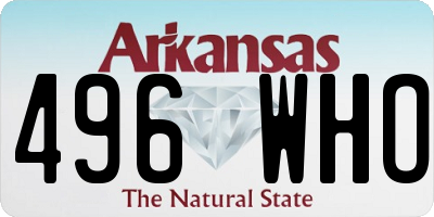 AR license plate 496WHO
