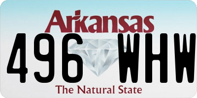 AR license plate 496WHW