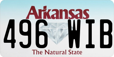 AR license plate 496WIB