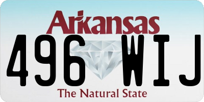 AR license plate 496WIJ