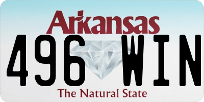AR license plate 496WIN