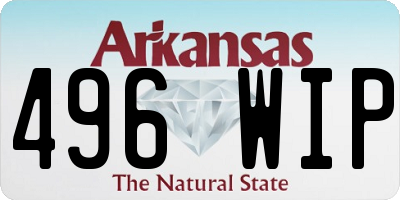 AR license plate 496WIP